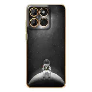 Силиконовый Чехол с принтом "Космонавты" на Motorola Edge 60 (Космонавт романтик)