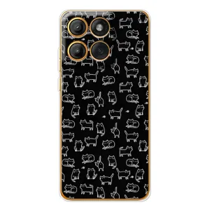 Чехол на тематику: Коты для Motorola Edge 60 (Котики на черном)