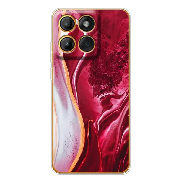 Чехол с рисунком «Красный мрамор» для Motorola Edge 60