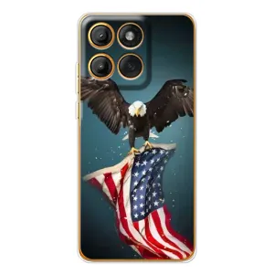 Чехол Флаг USA для Motorola Edge 60 (Орел и флаг)