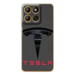 Силіконовий бампер з картинкою машини на Motorola Edge 60 (Logo TESLA)