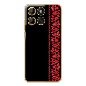 Силиконовый Чехол на Motorola Edge 60 с картинкой Вышиванки (Вышиванка на черном)