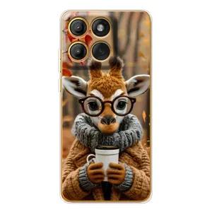 Печатный чехол «Зверята с кофе» для Motorola Edge 60 (Жираф с кофе)