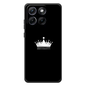Чехол (Корона на чёрном фоне) для Мо Motorola Edge 70 Фюжн Плюс (Белая корона)