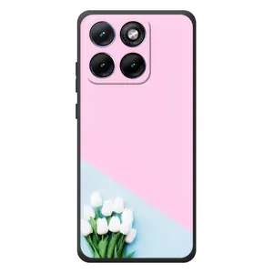 Чехлы с картинкой (Тюльпаны) на Мо Motorola Edge 70 Фюжн Плюс (Белые тюльпаны)