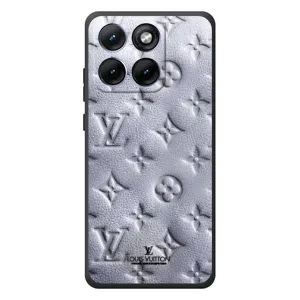 Текстурный Чехол Louis Vuitton для Мо Motorola Edge 70 Фюжн Плюс (Белый ЛВ)