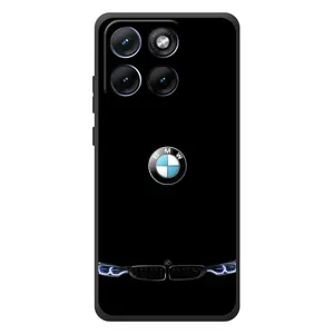 Силиконовый бампер с картинкой машины на Motorola Edge 70 Fusion Plus (Черный BMW)