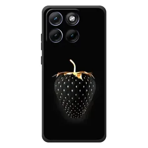 Чехол с изображением вкусной еды для Motorola Edge 70 Fusion Plus (Чёрная клубника)