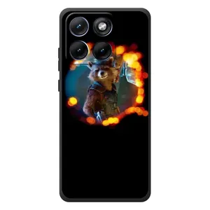 Чехол Супергерои Марвел на Мо Motorola Edge 70 Фюжн Плюс (Енот Ракета)