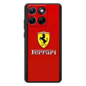 Силиконовый бампер с картинкой машины на Motorola Edge 70 Fusion Plus (Ferrari Logo)