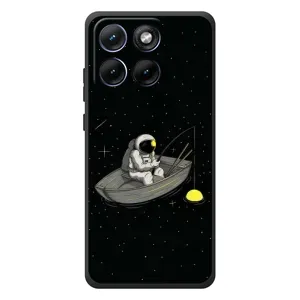 Силиконовый Чехол с принтом "Космонавты" на Motorola Edge 70 Fusion Plus (Космонавт на рыбалке)
