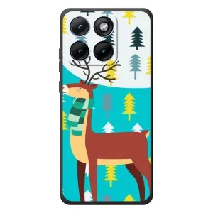 Силиконовый бампер с картинкой животных для Motorola Edge 70 Fusion Plus (Олень с шарфом)