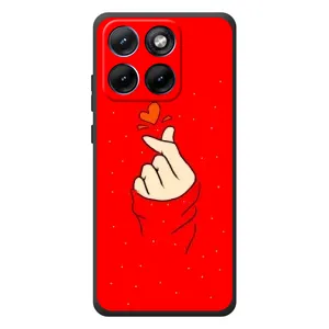 Чехлы (Знак сердечка) на Motorola Edge 70 Fusion Plus (Сердце на красном)