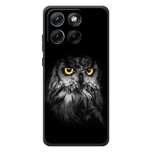 Чехлы с принтом СОВЫ для Motorola Edge 70 Fusion Plus (Сова на чёрном)