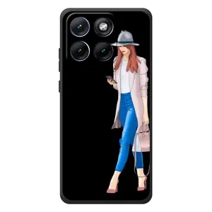 Чехол с картинкой Модные Девчонки Motorola Edge 70 Fusion (Девушка со смартфоном)