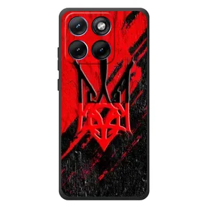 Чехлы УПА (Красно-Чёрный) на Motorola Edge 70 Fusion (Герб в цвете УПА)