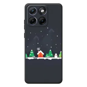 Силиконовый бампер на рождество для Motorola Edge 70 Fusion (Город зимний)