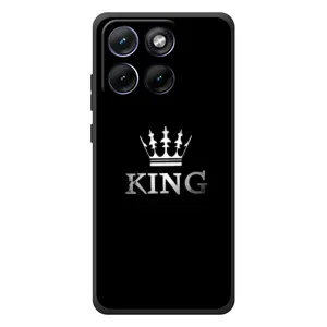 Чехол (Корона на чёрном фоне) для Моторола Эдж 70 Фьюжн (KING)