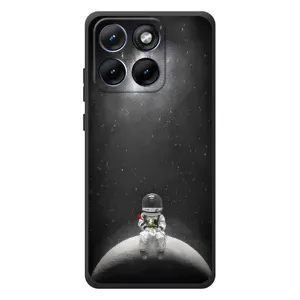 Силиконовый Чехол с принтом "Космонавты" на Motorola Edge 70 Fusion (Космонавт романтик)