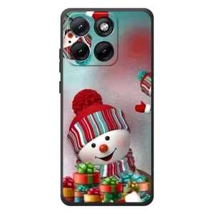 Чехлы на Новый Год Motorola Edge 70 Fusion (Снеговик в шапке)