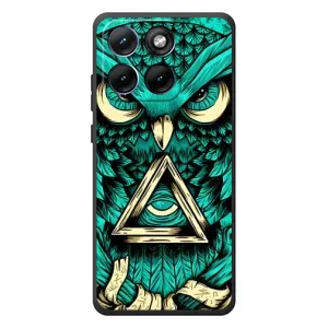 Чехлы с принтом СОВЫ для Motorola Edge 70 Fusion (Зеленая сова)