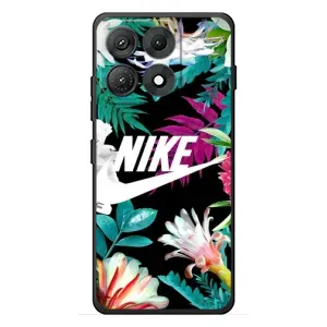 Силіконовый Чохол на Motorola Edge 70 Max з картинкою НАЙК (Квітковий Nike)