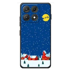 Силиконовый бампер на рождество для Motorola Edge 70 Max (Город в снегу)