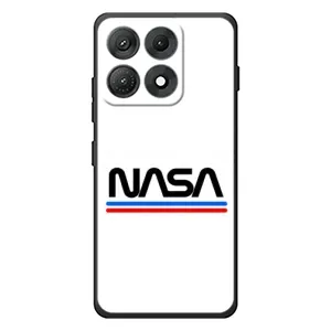 Силиконовый бампер с принтом "Наса" на Motorola Edge 70 Max (NASA на белом фоне)