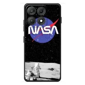 Силиконовый бампер с принтом "Наса" на Motorola Edge 70 Max (Nasa на луне)