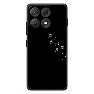Чехол с картинками на черном фоне для Motorola Edge 70 Max (Ноты)