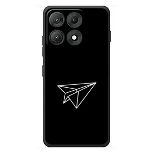 Чехол с картинками на черном фоне для Motorola Edge 70 Max (Самолетик)