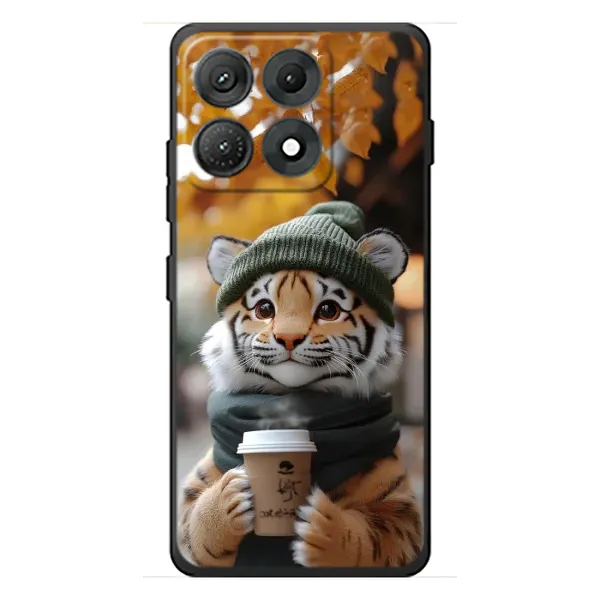 Чехол с рисунком «Тигр с кофе» для Motorola Edge 70 Max Чехол с рисунком «Тигр с кофе» для Motorola Edge 70 Max