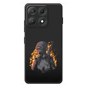 Силиконовый чехол с картинкой "Герой Pubg" на Motorola Edge 70 Max (В огне)