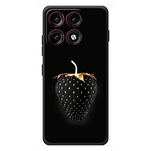 Чехол с изображением вкусной еды для Motorola Edge 70 Pro (Чёрная клубника)