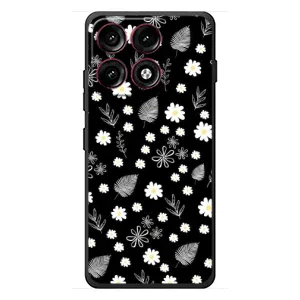 Чехлы с тематикой "ЦВЕТЫ" на Motorola Edge 70 Pro (цветение на чорном)