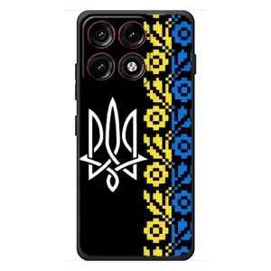 Силиконовый Чехол на Motorola Edge 70 Pro (Герб и вышыванка)