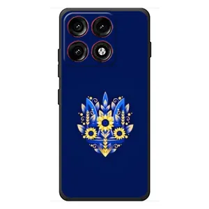 Чохол з картинкою (Патріотичний ГЕРБ) на Motorola Edge 70 Pro (Герб в квітах)