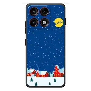 Силиконовый бампер на рождество для Motorola Edge 70 Pro (Город в снегу)