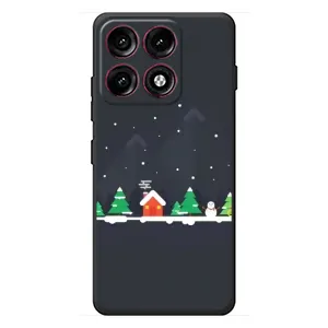 Силиконовый бампер на рождество для Motorola Edge 70 Pro (Город зимний)