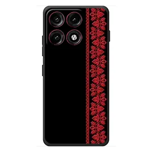 Силиконовый Чехол на Motorola Edge 70 Pro (Красная Вышиванка)