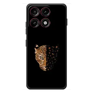 Чехол с леопардовым принтом на Motorola Edge 70 Pro (Леопард на черном)