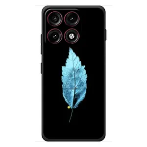 Чехол с картинками на черном фоне для Motorola Edge 70 Pro (Листочек)