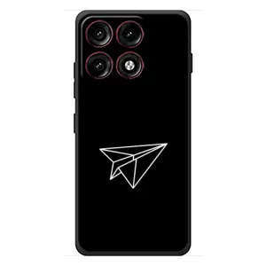 Чехол с картинками на черном фоне для Motorola Edge 70 Pro (Самолетик)