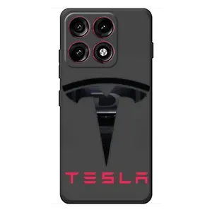 Силиконовый бампер с картинкой машины на Motorola Edge 70 Pro (Logo TESLA)