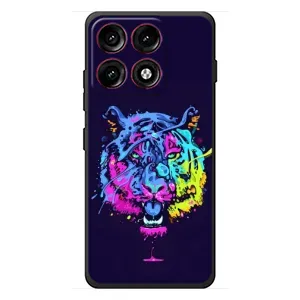 Силіконовий бампер з картинкою звірів для Motorola Edge 70 Pro (Тигр-Арт)