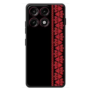 Силиконовый Чехол на Motorola Edge 70 Pro с картинкой Вышиванки (Вышиванка на черном)