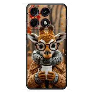 Друкований чохол 'Звірята з кавою' для Motorola Edge 70 Pro (Жираф з кавою)