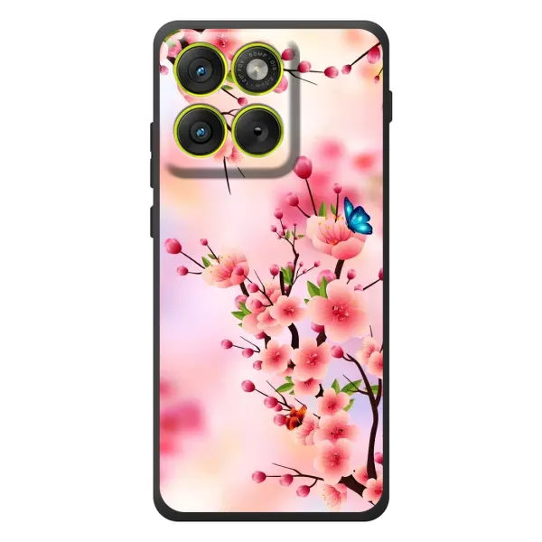 Чехол с рисунком «Бабочки на сакуре» для Motorola Edge 70