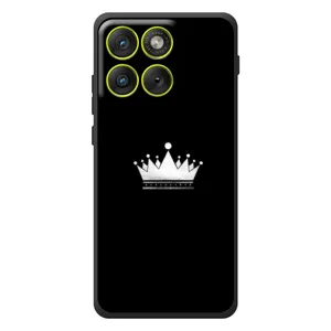 Чохол (Корона на чорному фоні) для Motorola Eдж 70 (Біла корона)