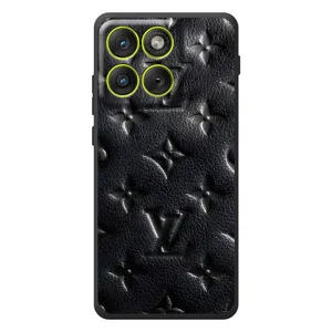 Текстурный Чехол Louis Vuitton для Мо Motorola Edge 70 (Черный ЛВ)